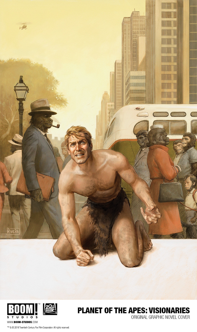The cover for Planet Of The Apes: Visionaries, illustrated by Paolo Rivera. (Art: Boom! Studios)